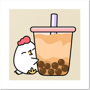 Grumpy chicken with boba Posters and Art